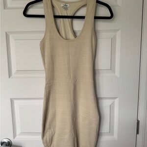 Guess Tan Ribbed Bodycon Mini Dress